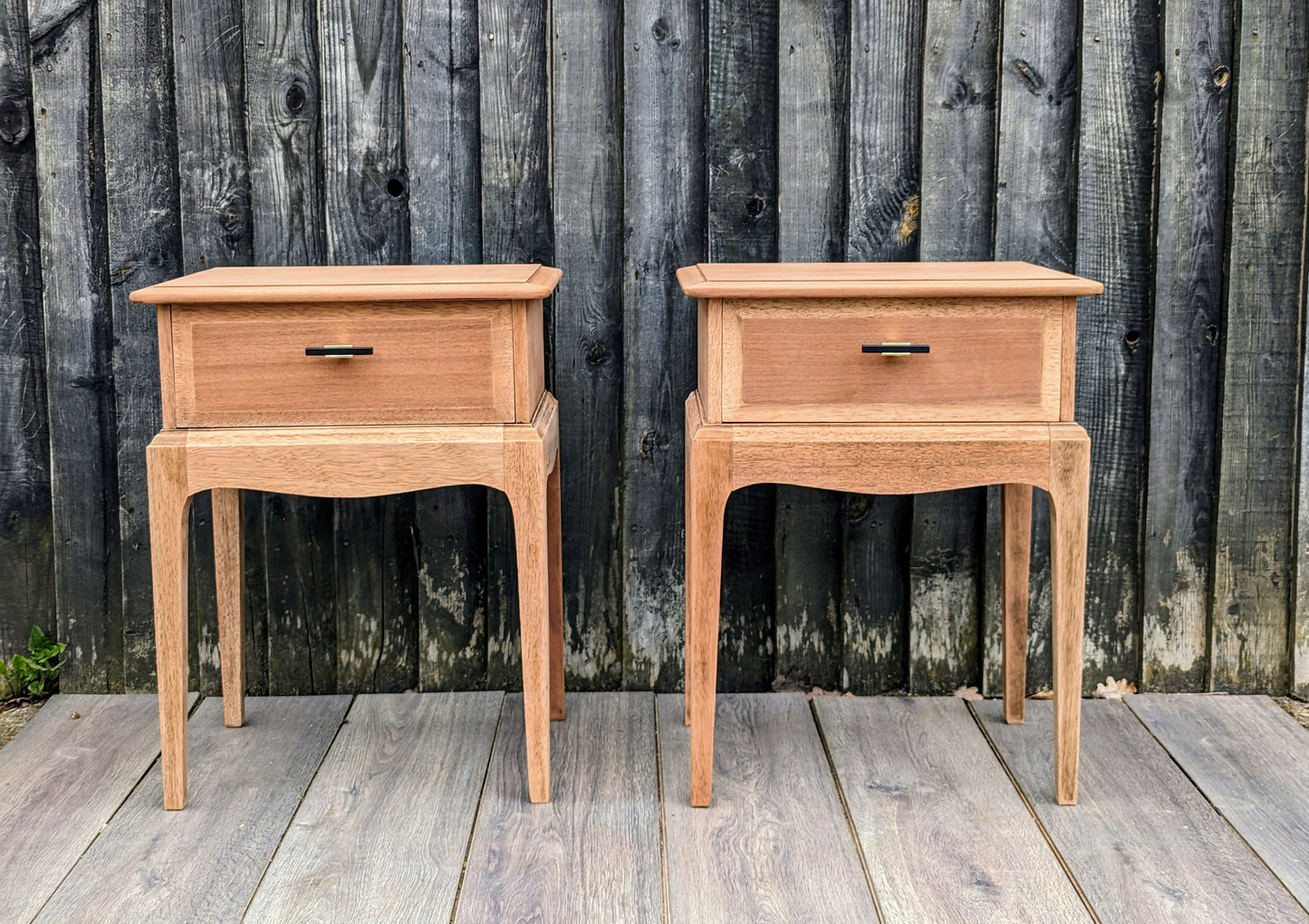 Stag minstrel bedside tables/ Pair vintage retro bedside cabinets/ weathered wood bedside tables/Stag bedroom furniture