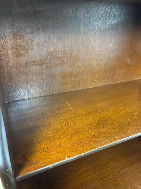 Vintage Mahogany Four Shelf Waterfall Bookcase