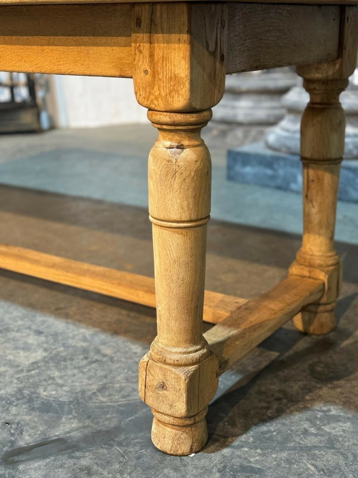 Characterful Bleached Oak Farmhouse Dining Table