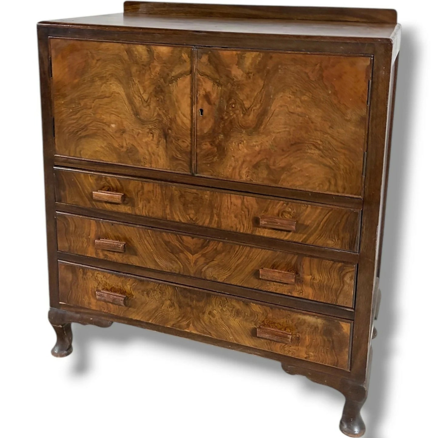 Walnut Burr Drinks Cabinet / Pantry Storage (c.1930s–1950s)