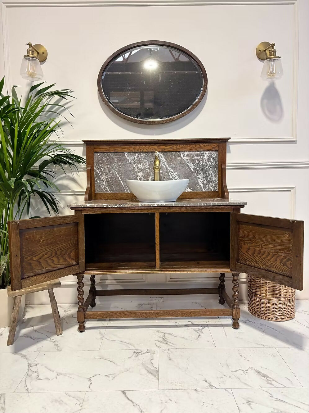 Vintage Wooden Vanity Unit