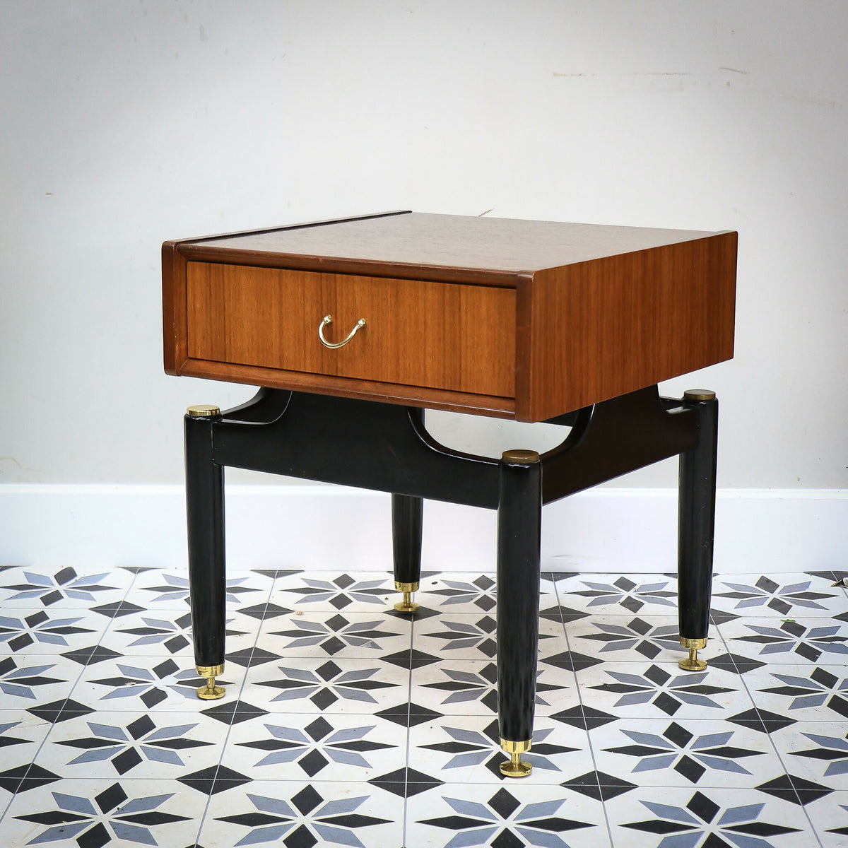 G Plan Bedside Cabinet Librenza Tola and Black Mid Century