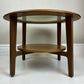 Vintage Remploy Teak Coffee Table Glass Top Round Mid Century Side Table 58.5cm