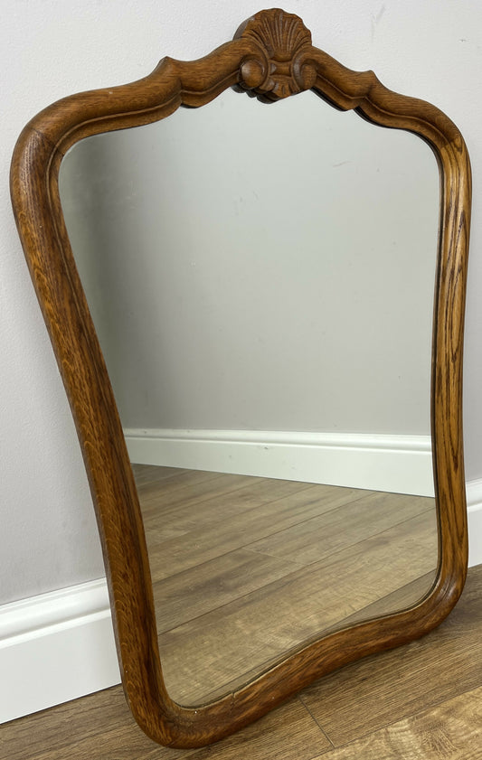 Mirror Vintage French Style Oak Carved Decorative Frame Wall Mirror LOT 6274