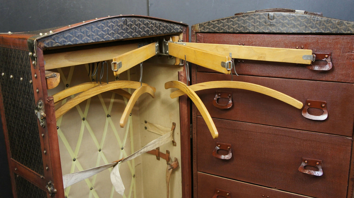 Large Vintage Storage Trunk by Goyard with Key