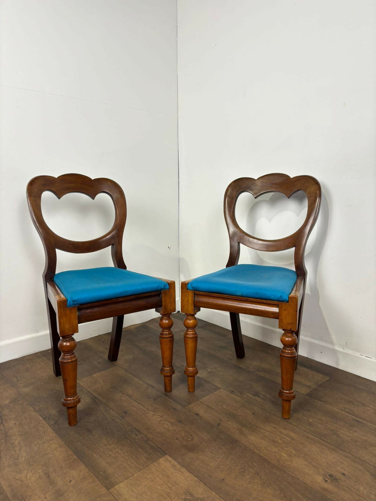 Victorian Pair of Mahogany Balloon Back Chairs