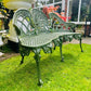 Cast Aluminium Garden Bench finished in Olive Green