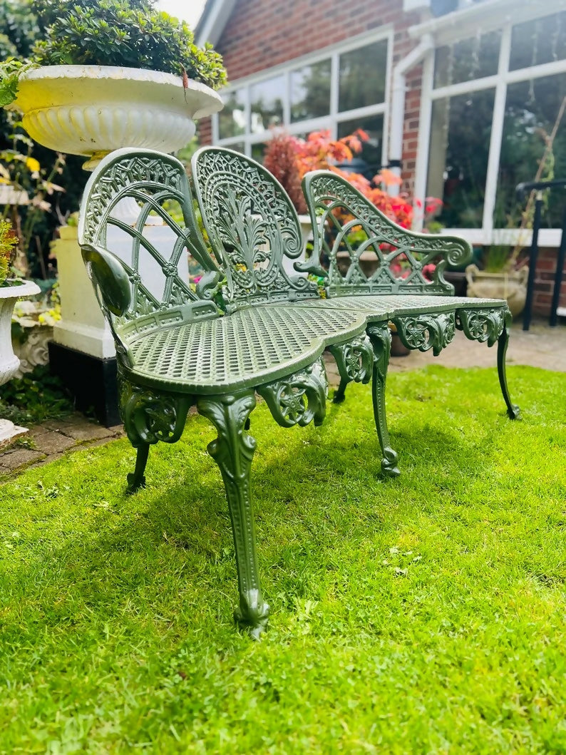 Cast Aluminium Garden Bench finished in Olive Green