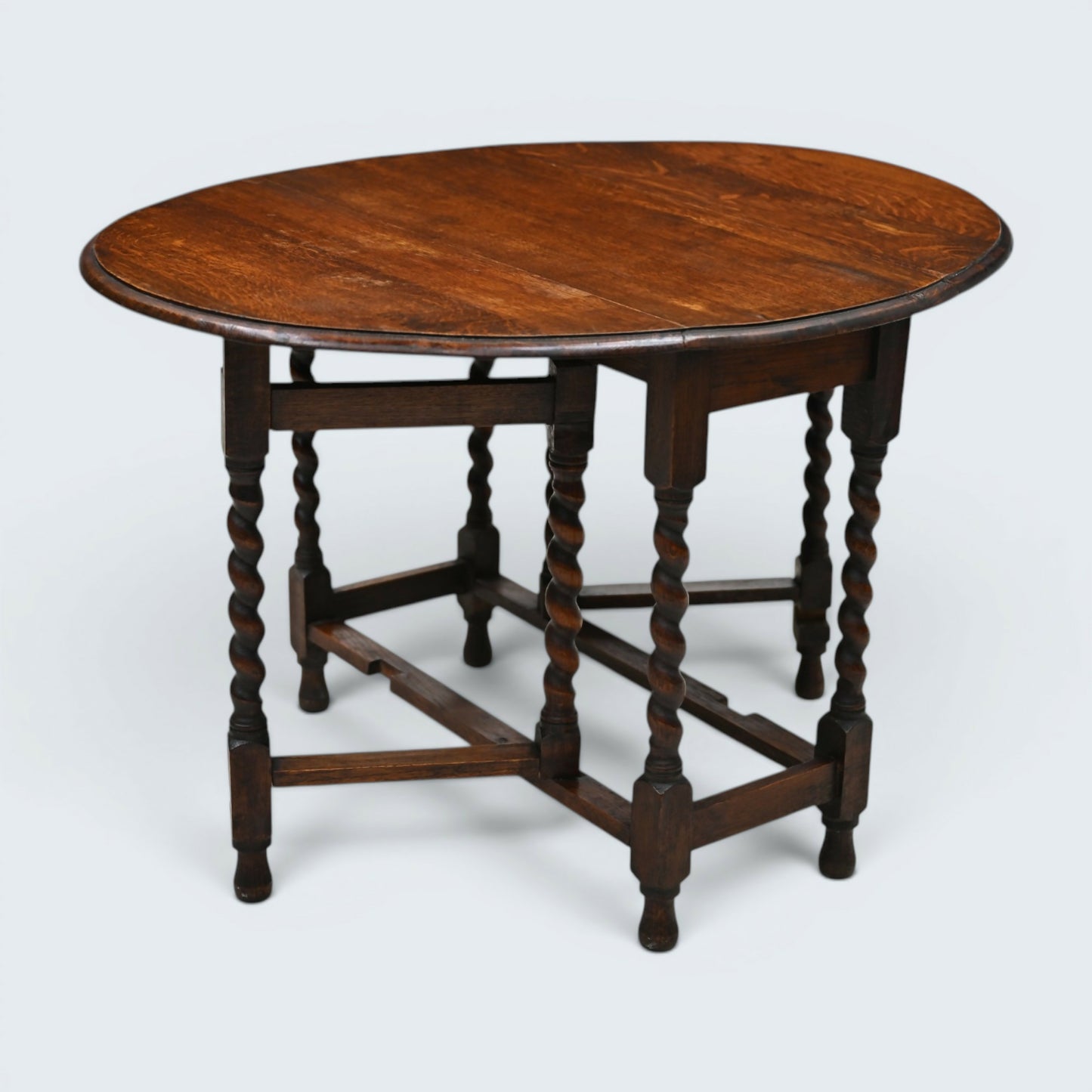 Vintage Oak Drop Leaf Dining Table Barley Twist Gate Leg Vintage FREE Delivery