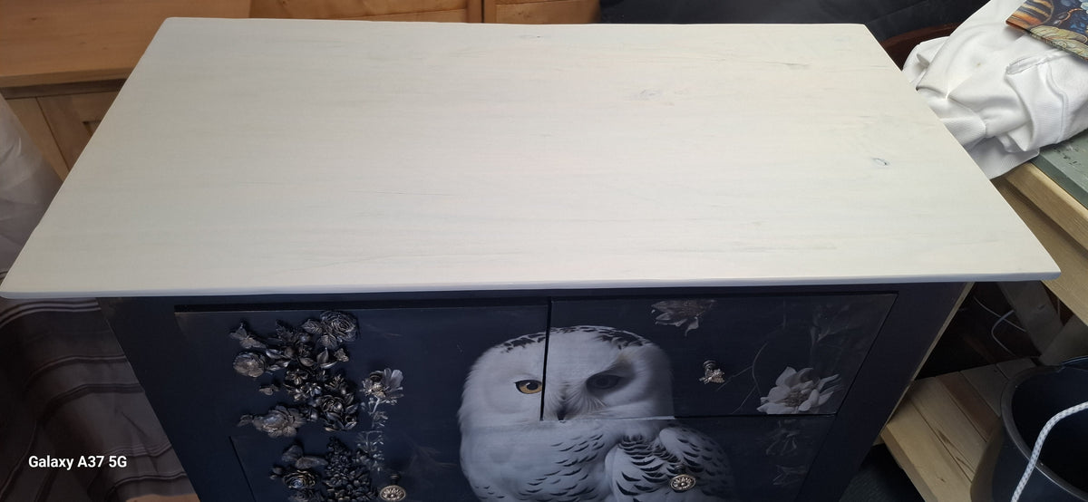 Owl decoupage wood Drawers