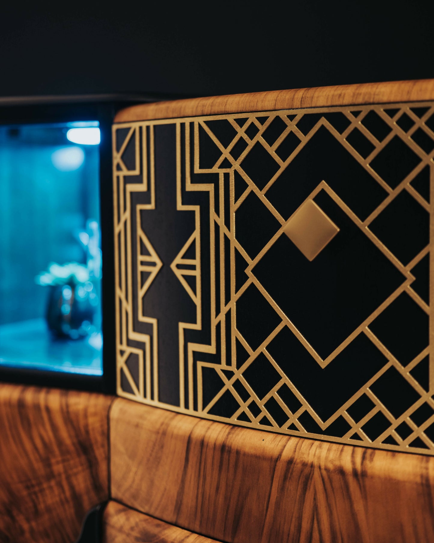 Zac Art Deco Cocktail Cabinet/ Drinks Cabinet