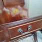 Regency Style Mahogany Sofa Table - Vintage Drop Leaf Console - Brass Claw Feet - Elegant Hallway Entryway Desk - Faux Drawer Detail
