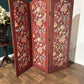 Vintage Fabric Covered Three Fold Dressing Screenw
