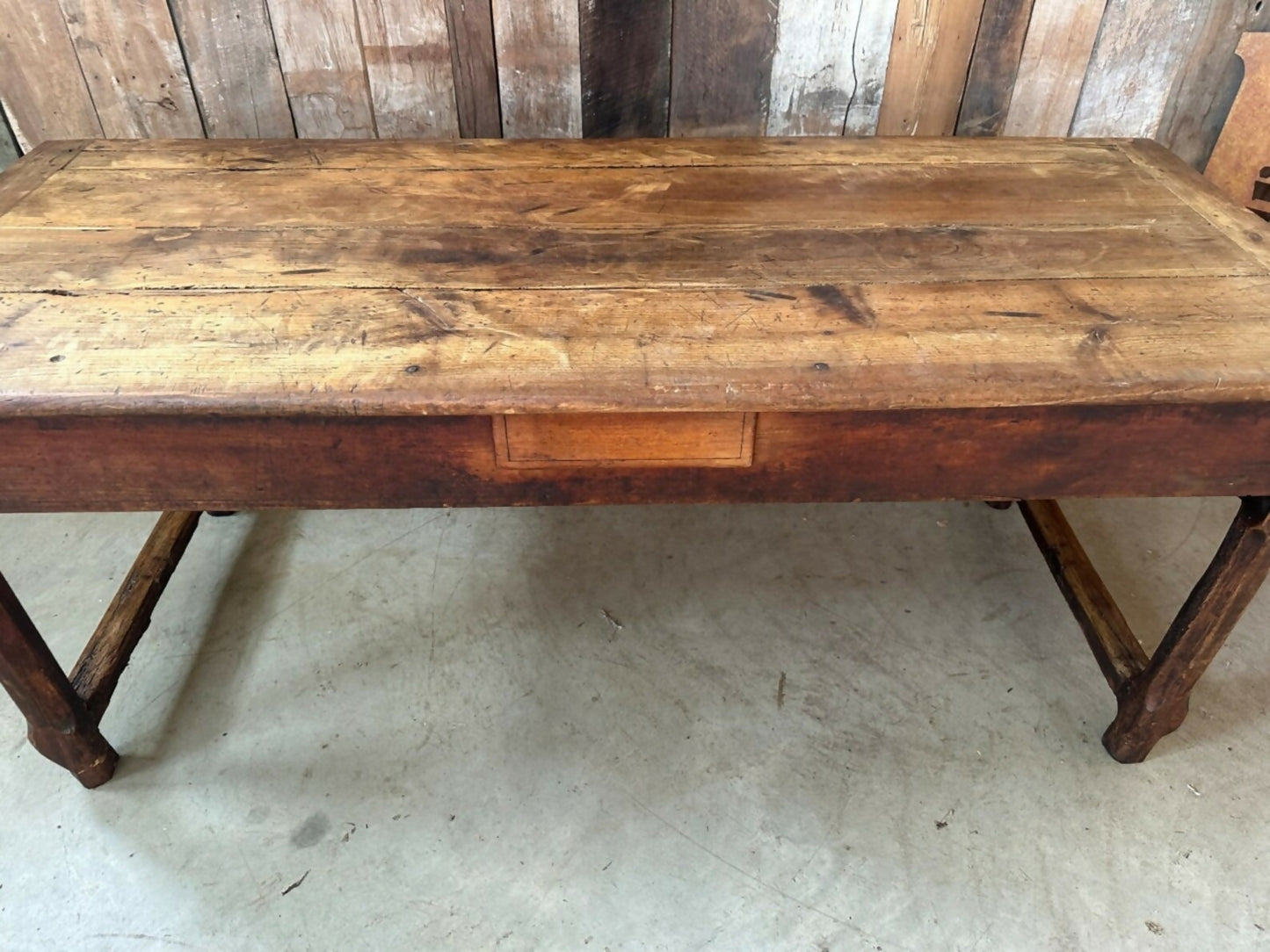 Antique French Fruitwood Refectory Farmhouse Dining Table, c1820. L201