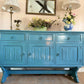 Vintage Blue Sideboard/lacquered cabinet