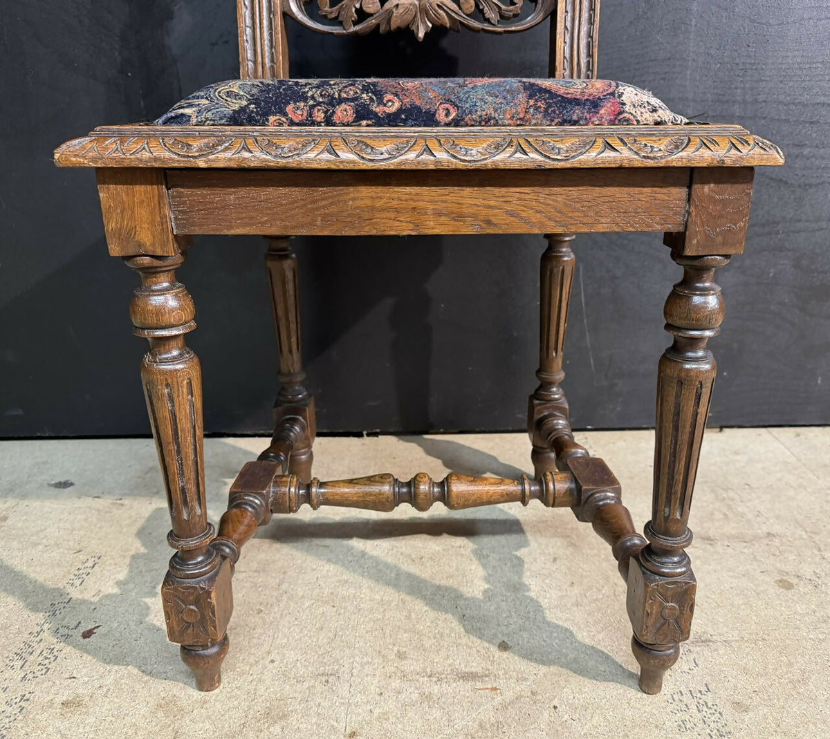 Set 8 French Carved Oak Dining Chairs