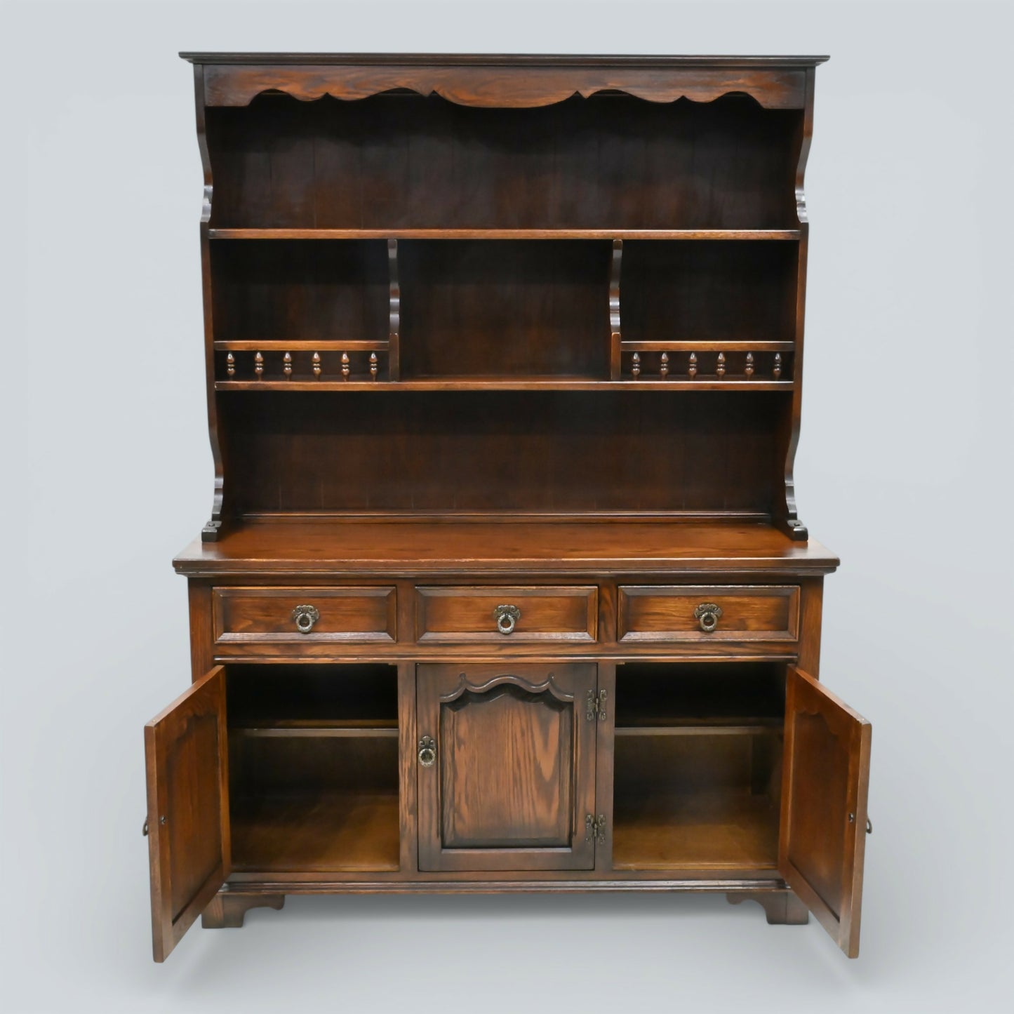 Old Charm Oak Dresser In Tudor Brown 2 Piece Sideboard Display FREE UK Delivery*