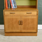 G Plan Sierra Wall Unit with Glass Doors and Green Backboard