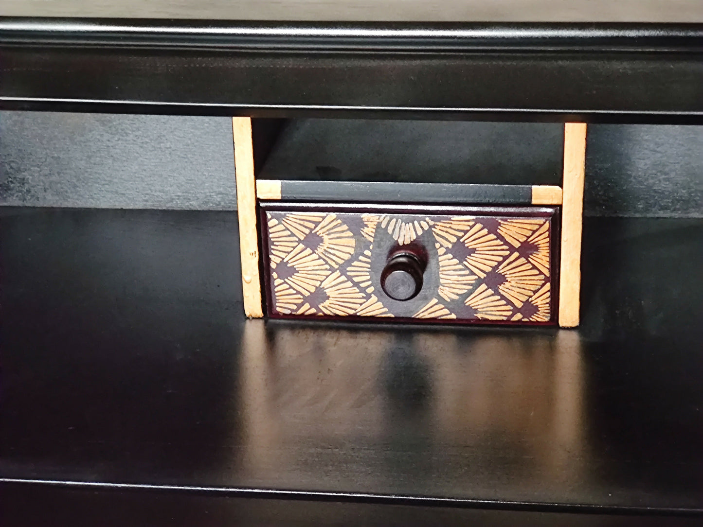 THE AFRICAN ASPECTS UPCYCLED - ONE-OFF FURNITURE ART - The Golden Dynasty Statement writing bureau