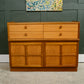 Mid Century Nathan Squares Sideboard Vinyl Cabinet With Drawers 1970s