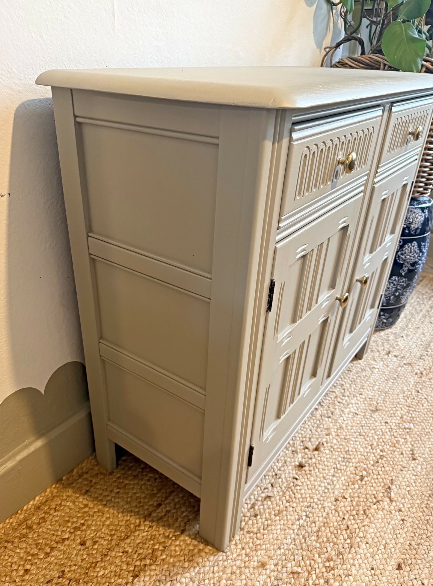 Newly refurbished sideboard solid elm wood