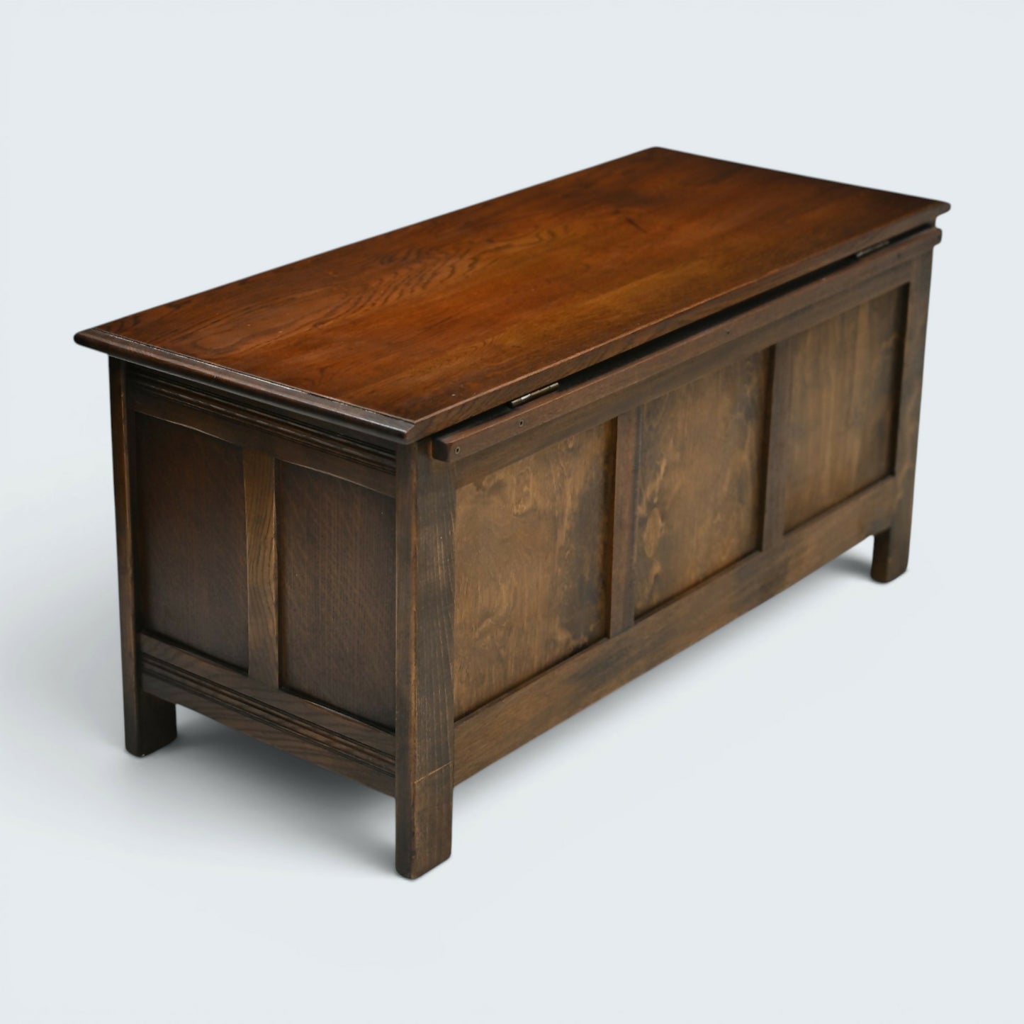 Oak Blanket Box /Chest Coffee Table Linenfold Front Lift Up Top FREE UK Delivery