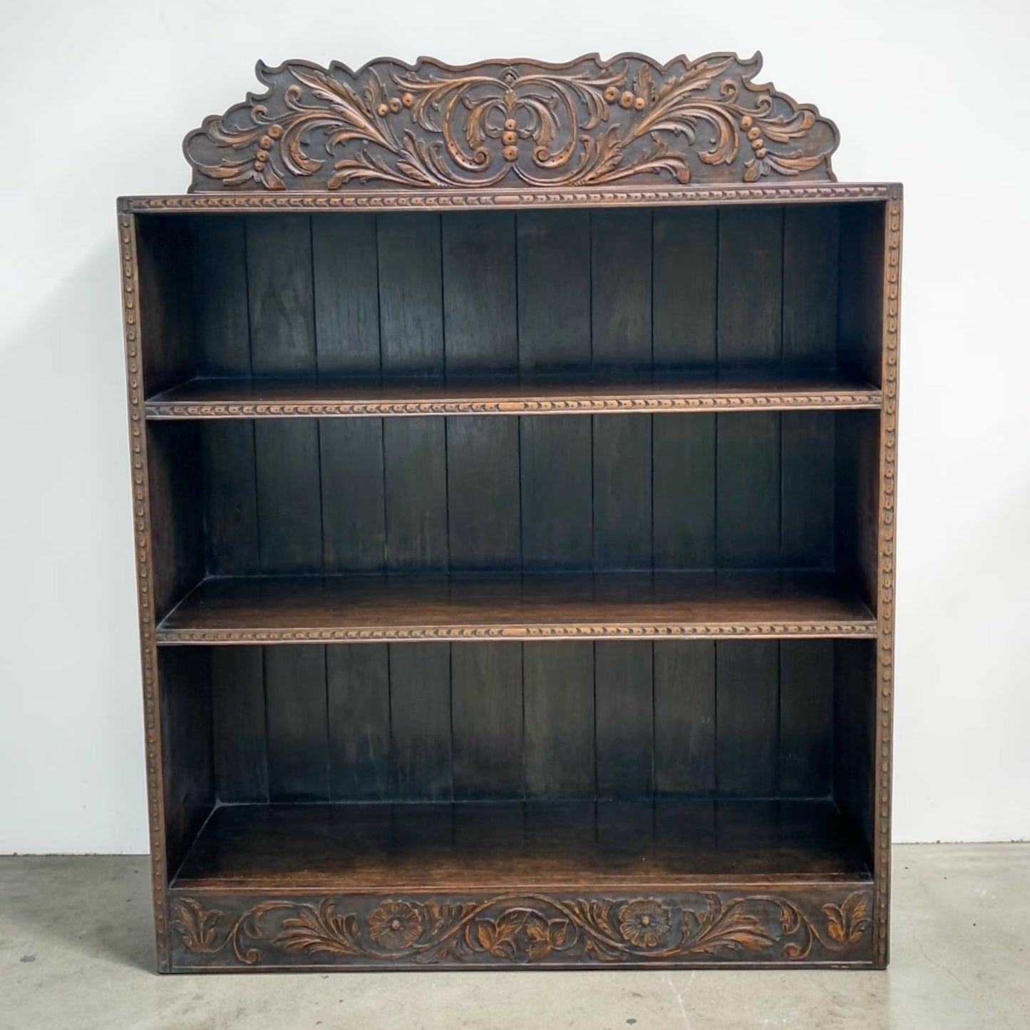Impressive Mid-19th Century Oak Open Bookcase