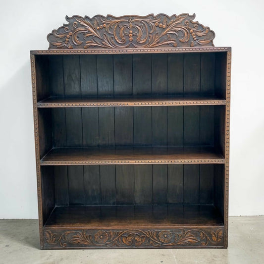Impressive Mid-19th Century Oak Open Bookcase
