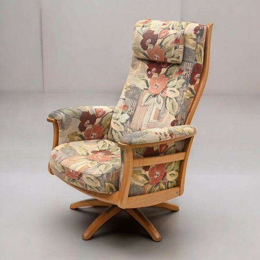 Ercol Reclining Armchair Swivels/Recliner Light Finish Frame FREE UK Delivery*
