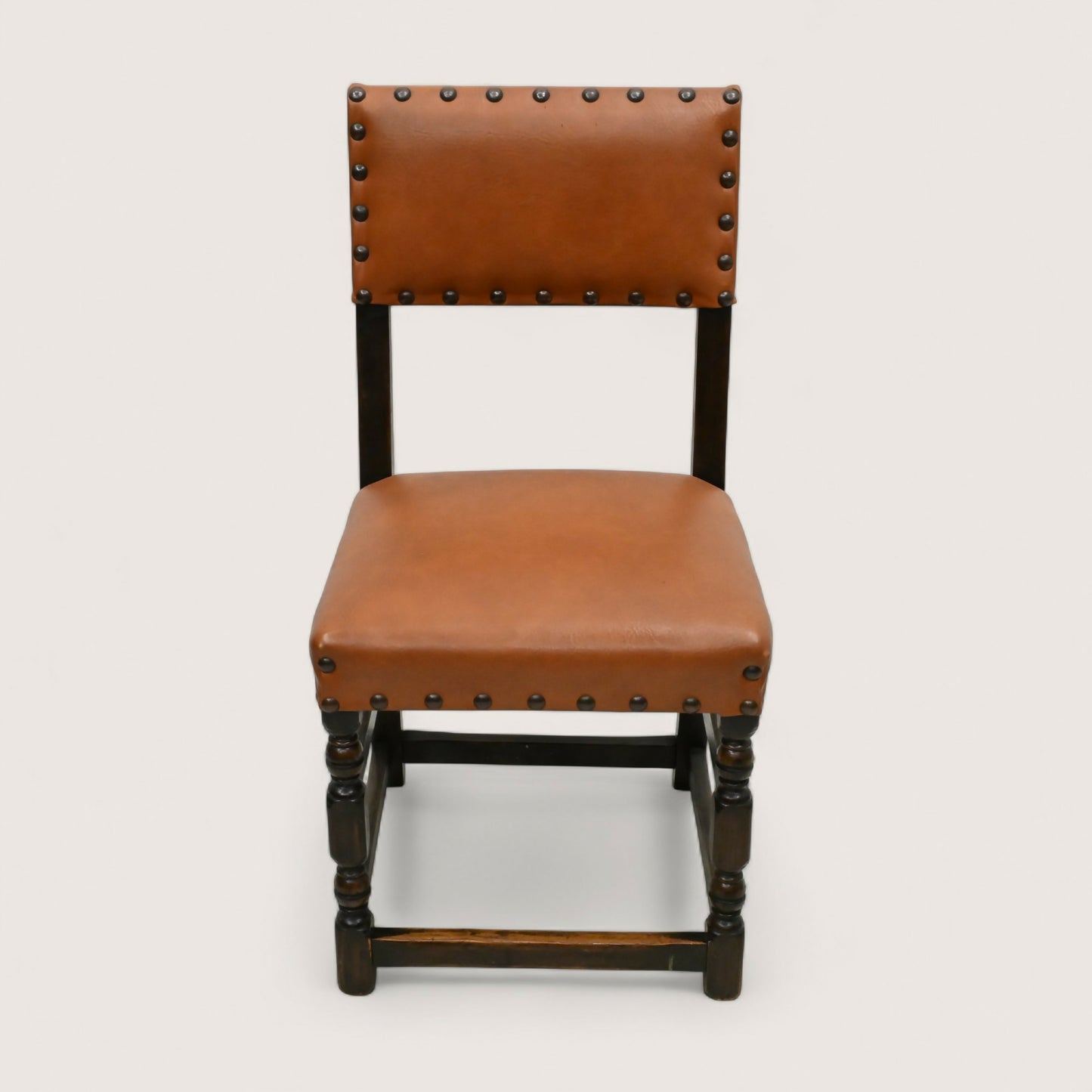 5 Skull/Ercol Dining Chairs Studded Burnt Orange Faux Leather FREE UK Delivery*. SBR10814/0808E