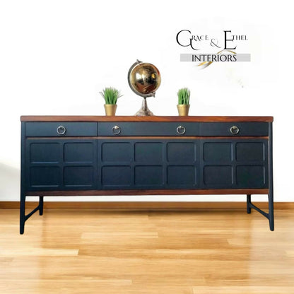 Nathan teak drinks cabinet in dark grey