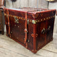 English handmade vintage luxury leather trunk - storage chest - rustic style