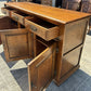 Quality English Distressed Epicormic Ipswich Oak Style Dresser Base Sideboard