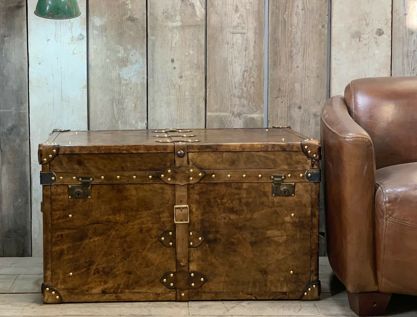 Luxury Handmade Leather Coffee Table Vintage Storage Trunk
