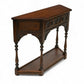 Old Charm Narrow Canted Console Table With Cupboard Tudor Brown FREE UK Delivery. SBR10959/1909E