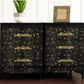 Luxe Black & Gold upcycled Leopard Print Bedside Tables | Art Deco Glam