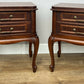 Pair of Bedside Tables Vintage French Louis Nightstands Carved Cabinets LOT 6221