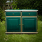 Green & Gold Repainted Pine Sideboard Dresser