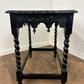 Antique Heavily Carved Barley Twist Side Table