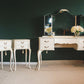 Pair of Cream French style Bedside drawers/nightstands with gold details