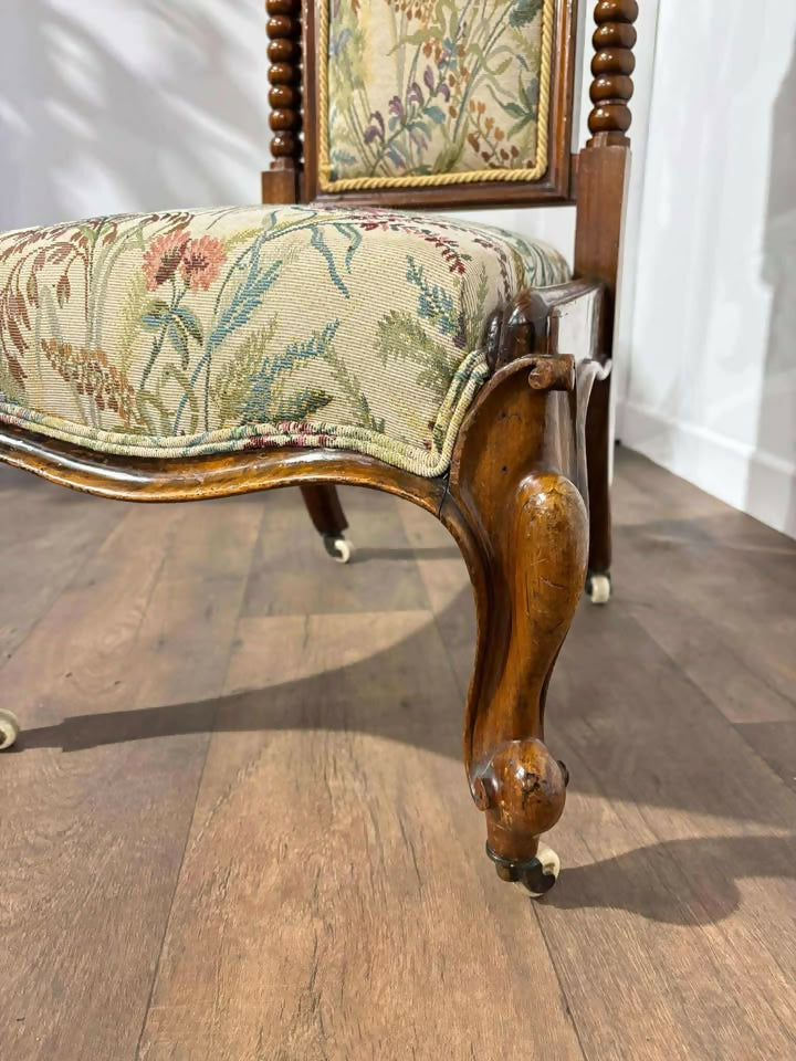 Victorian Walnut Prie-Dieu with Tapestry Upholstery Circa: 1870