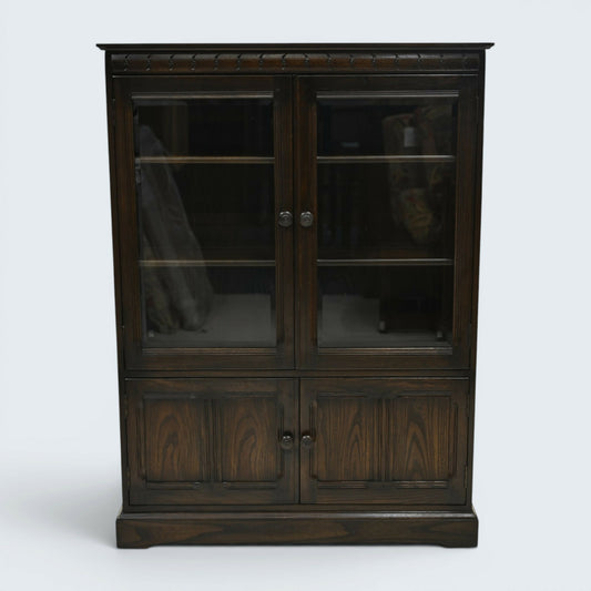 Ercol Mural Display Bookcase with Cupboard Traditional Finish FREE UK* Delivery