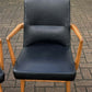 Mid Century Pair Of Black Library Armchairs