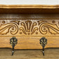Coat Rack Vintage French Carved Oak Wall Mounted 6 Hooks Rack Hanger LOT 6366