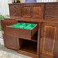 Shaw & Riley Hand Crafted Mahogany Sideboard Hutch Cabinet Yorkshire Critters Seahorse