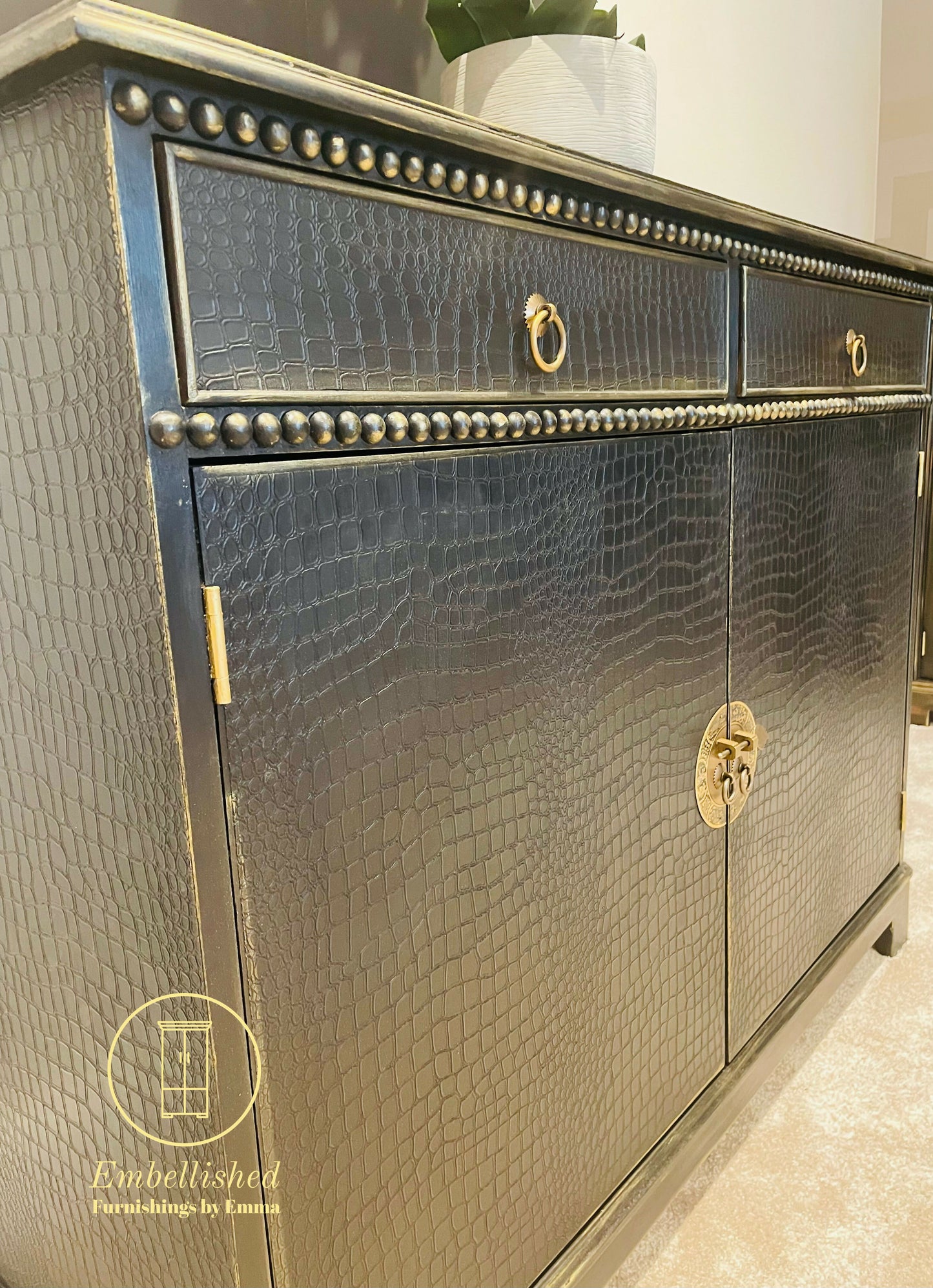 Faux crocodile effect side unit/cupboard