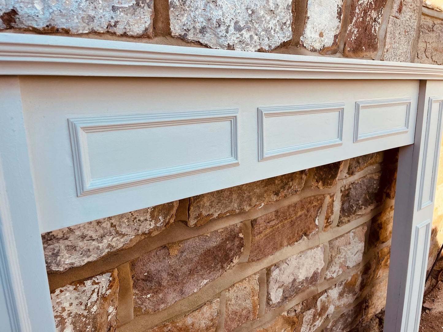 Painted Wooden Fireplace Surround | Classic Mantelpiece | Georgian Style Fire Surround | Off-White Traditional Fireplace Mantel