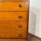 Vintage Oak Veneer Chest of Drawers