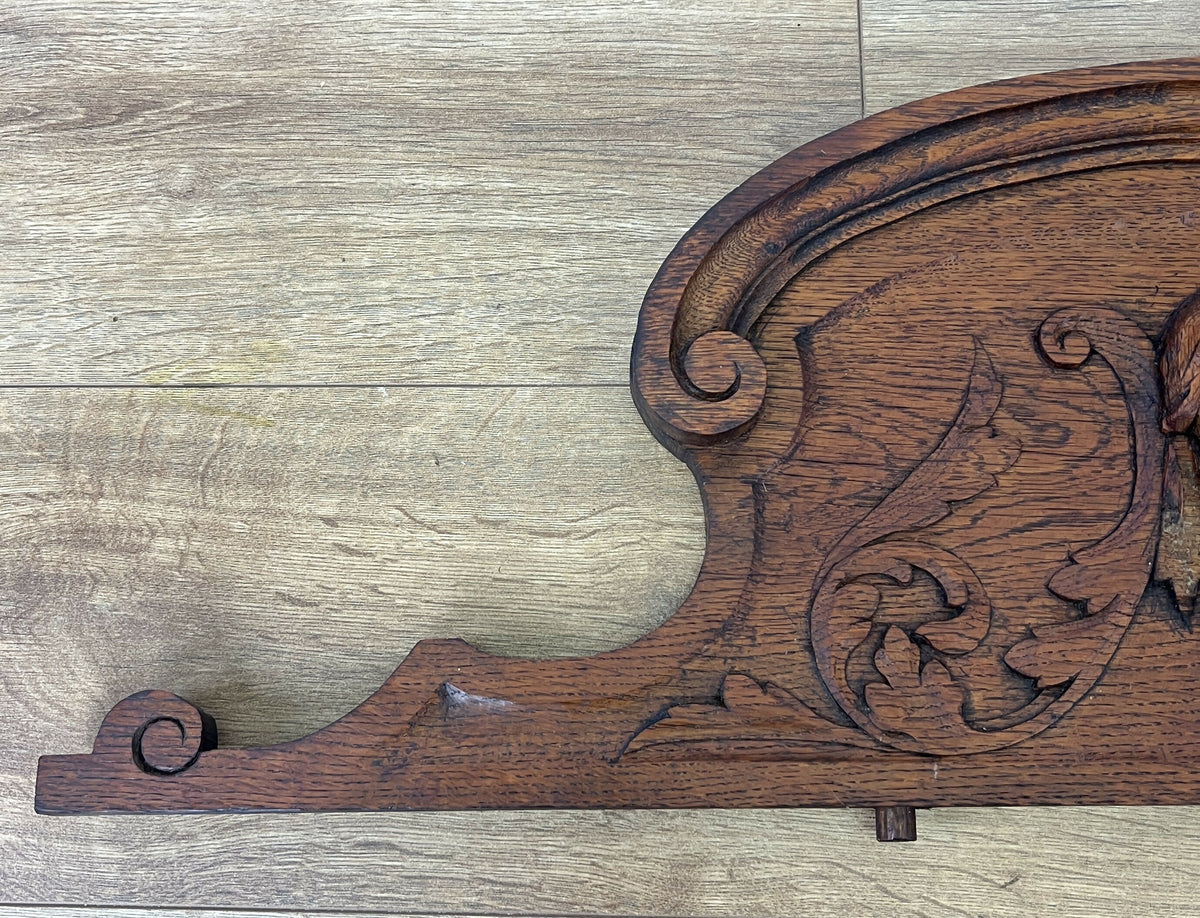 Pediment Antique French Style Oak Carved Decorative Furniture Crest LOT 6540