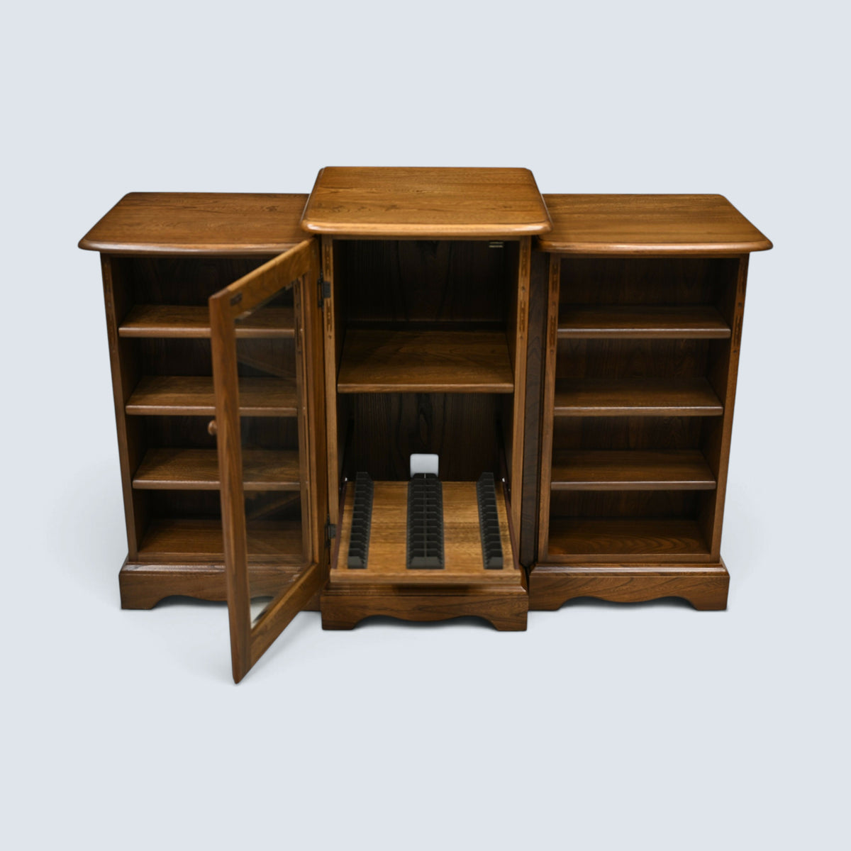 Ercol 3 Piece Midi Hi Fi Cabinet Golden Dawn Finish CD Storage FREE UK Delivery*